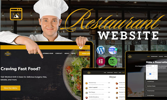 build a custom wordpress restaurant website with menu and online food ordering