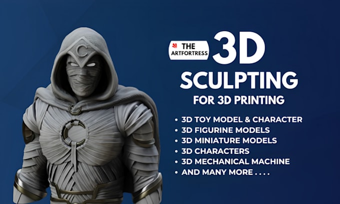 sculpt 3d print ready file of toys, statue, figurine, action 3d character model