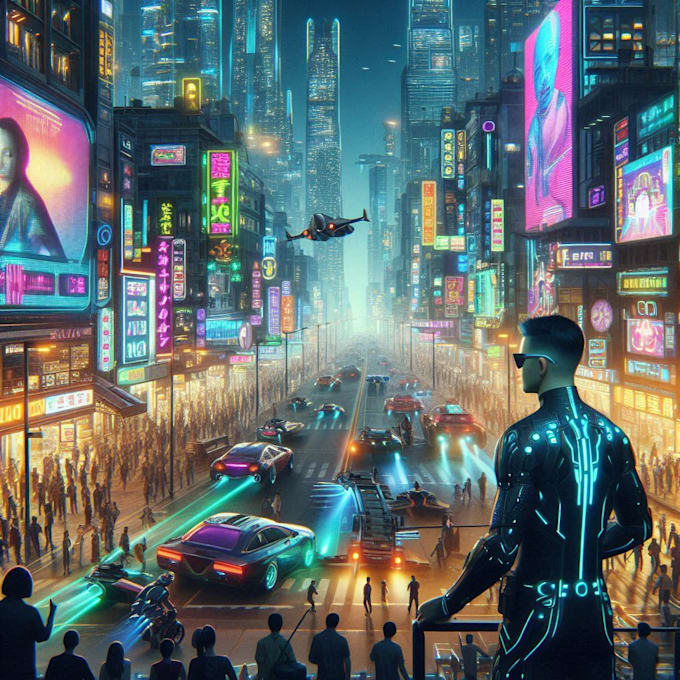 Design a sci fi and cyberpunk futuristic city art by Hongah881 | Fiverr