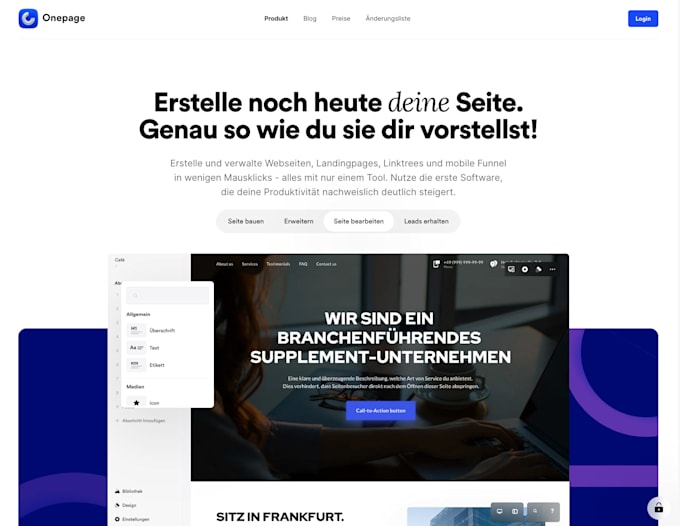 create a high converting landing page with onepage