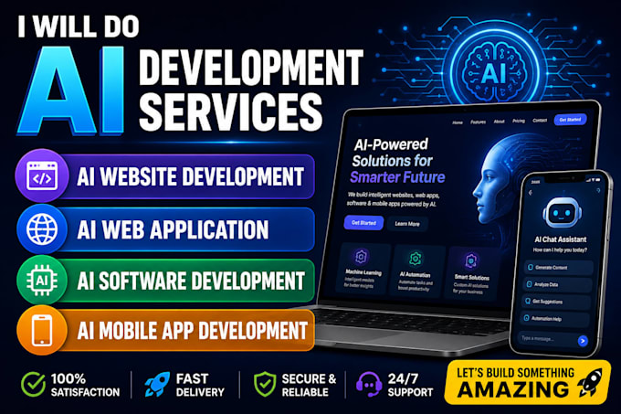 do ai website development, ai web application and ai software, ai mobile app dev