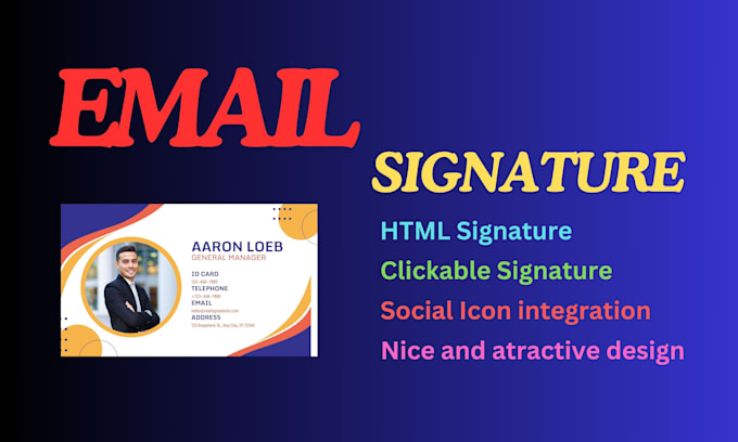 make email signature, signature template, email template HTML template