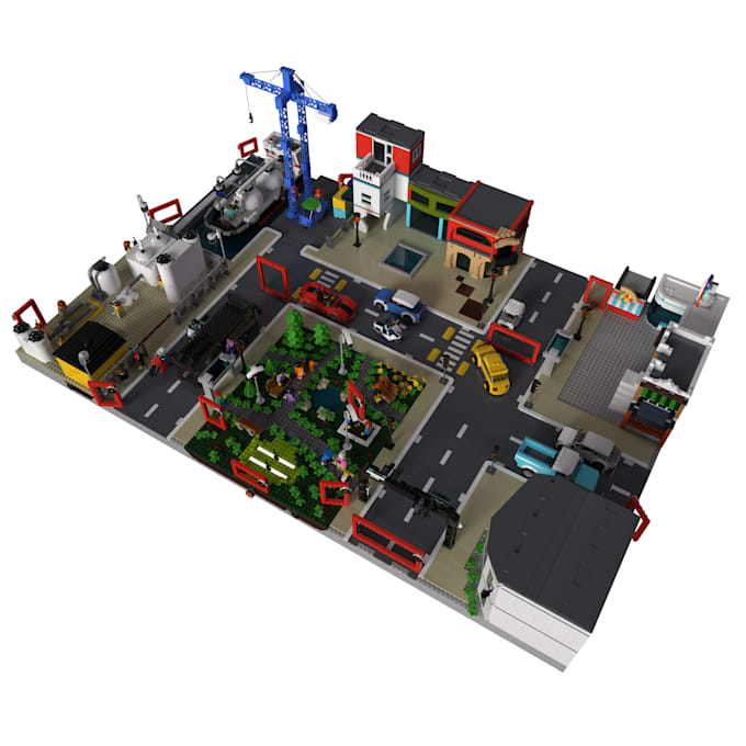 do 3d toy env and still image and short build animation