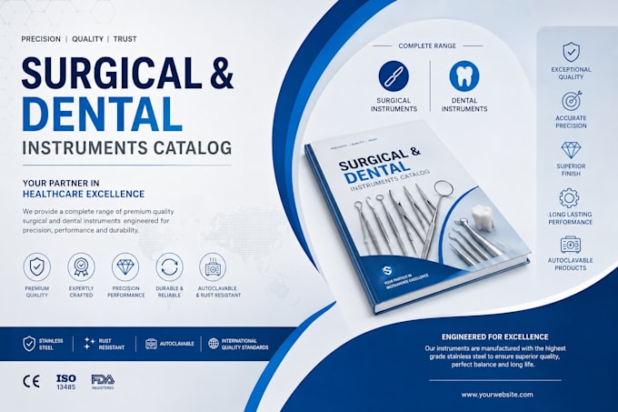 design dental instruments catalog, brochure