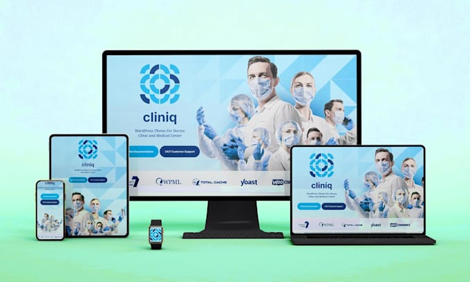 do multiple responsive screen mockups for pc, imac, iphone, ipad, macbook
