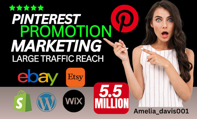 promote shopify store, esty, ebay, amazon wix marketing on pinterest in USA, UK