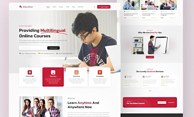 build lms educational website online course website education, elearning website