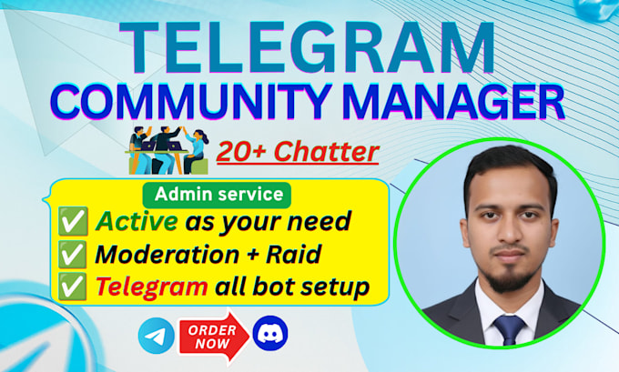 be your organic telegram community manager and chatter