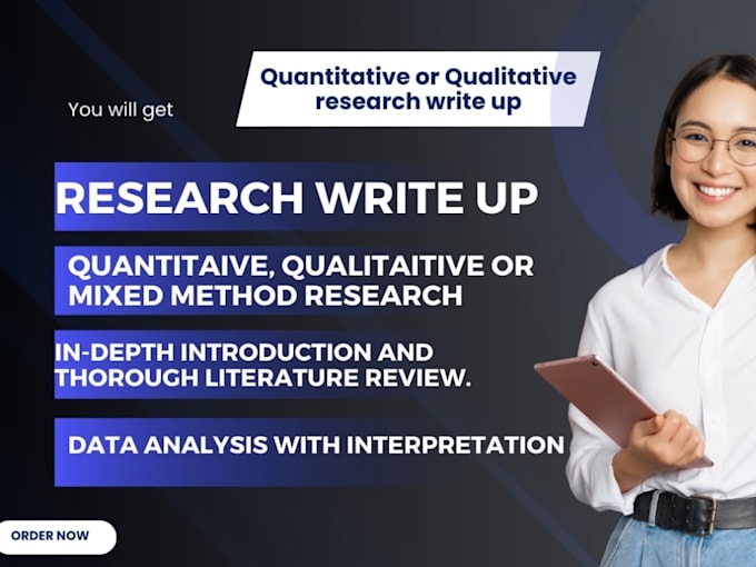 write research articles by qualitative, quantitative methods
