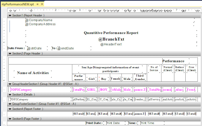 design crystal report, asp application for your business