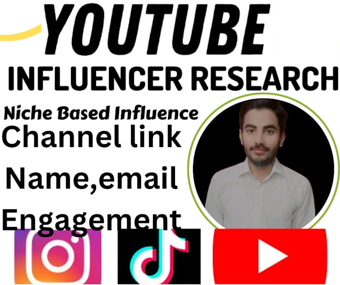 do youtube influencer research and valid email list building
