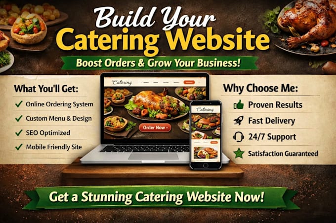 build catering website, food catering website,catering restaurant, ordering site