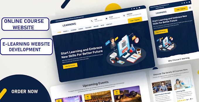 do udemy course website, online course website design and development