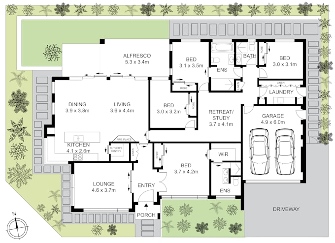redraw 2d floor plan for real estate agent