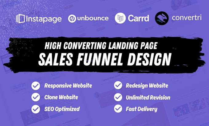 build landing page by using unbounce, instapage, convertri, cardd, framer