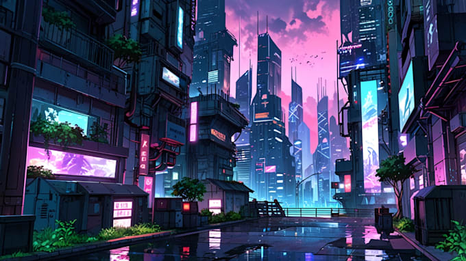 Do futuristic cyberpunk city and sci fi concept art by Graletcher | Fiverr