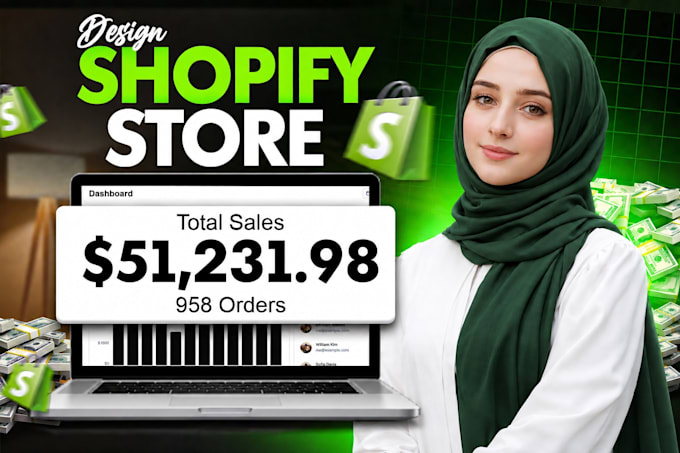 build shopify store design, shopify dropshipping store, shopify website