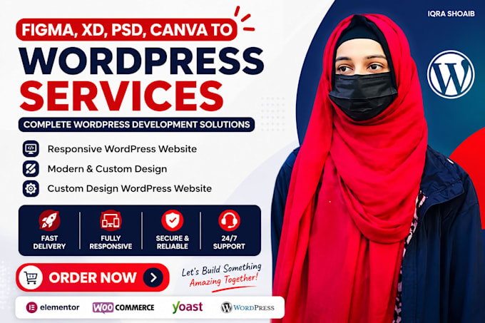 create a responsive wordpress website from figma, xd, PSD, or canva
