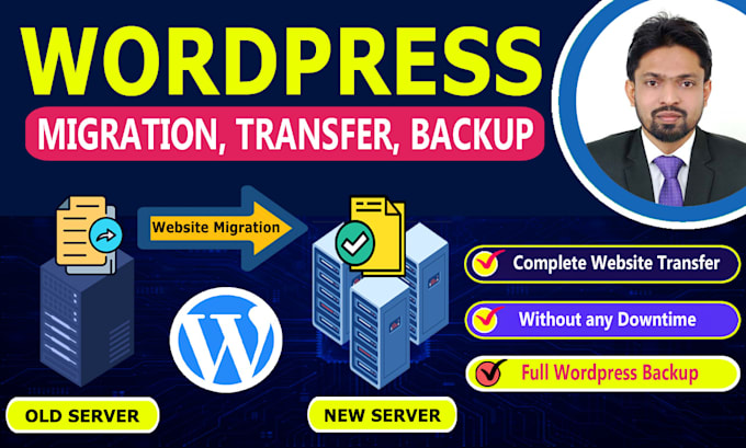 do wordpress website migration, backup, transfer to a new host