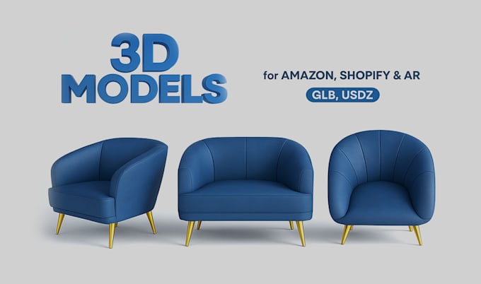 deliver glb, gltf, usdz 3d models for ar and VR