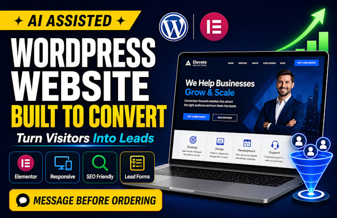 build or redesign conversion focused wordpress website with elementor