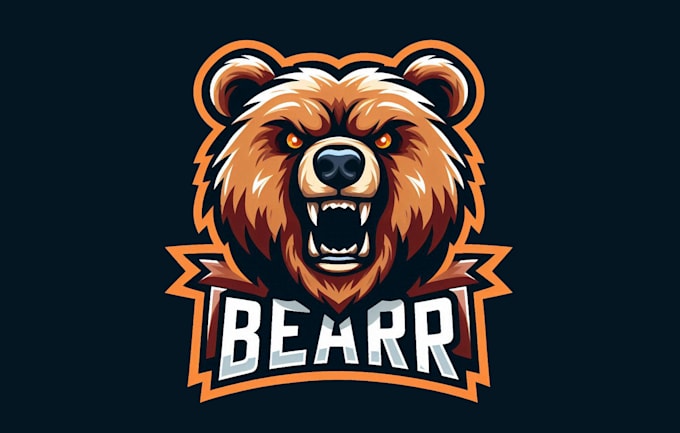 provide unique angry bear head mascot logo in one day