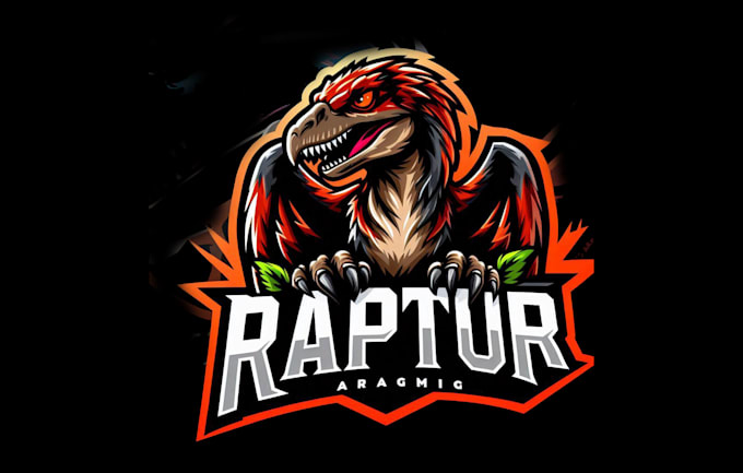 Stylised Raptor Logo Logo de mascotte raptor unique en 12 heures