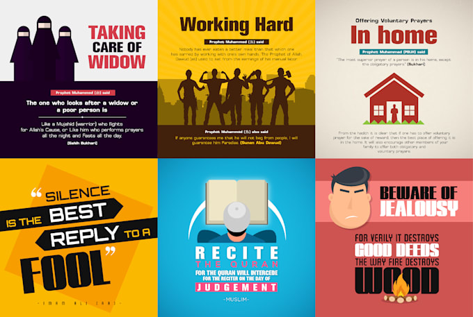 design quality image quotes or posters in arabic and english