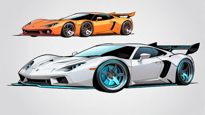 make amazing vector car portrait form your car