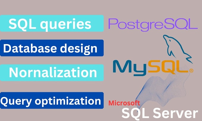 do database design, sql query, oracle database, mysql, sql server, sql database