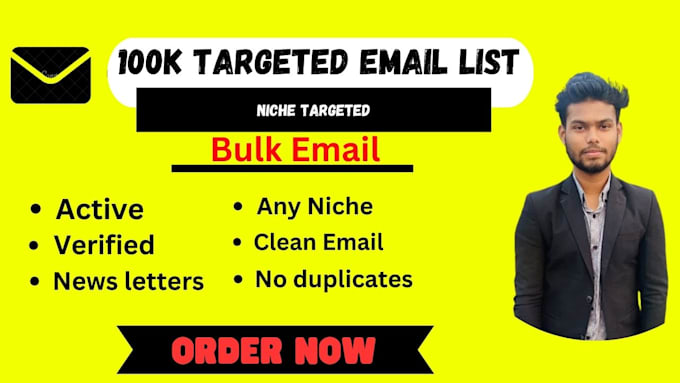 scrape 100k targeted active verified bulk email list for email blaster