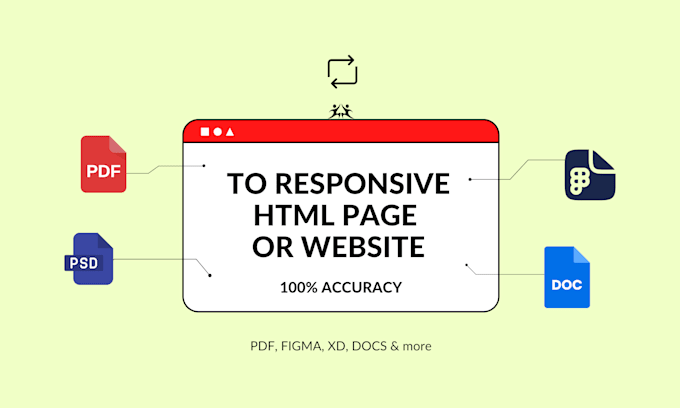 convert PDF to HTML PSD to HTML word excel file to html