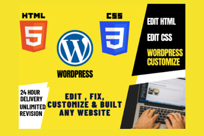 fix, edit, redesign html, wordpress, shopify website, custom code