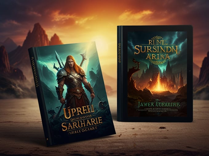 create an epic fantasy book cover design or ebook cover