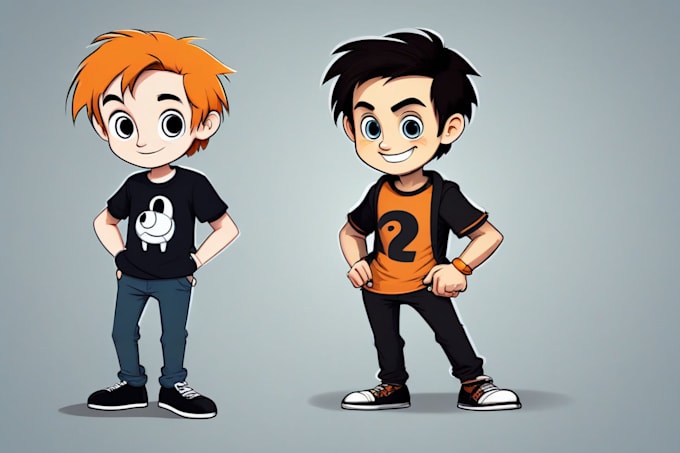 draw a vector 2d character, cartoon character