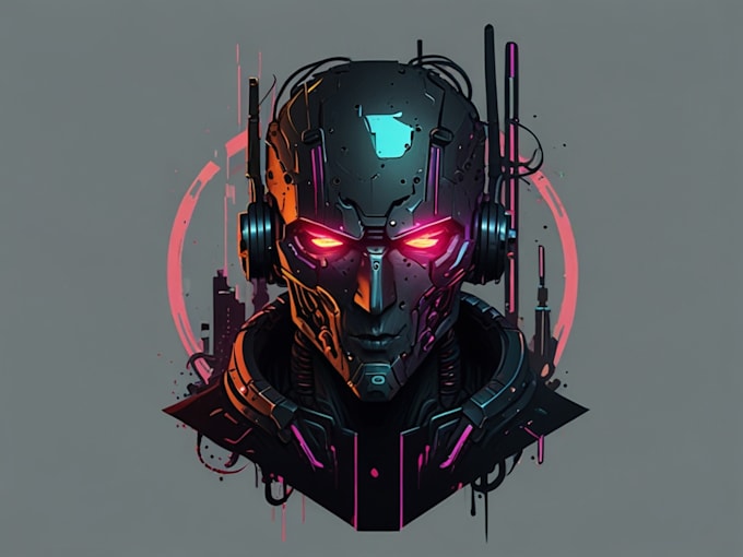 draw cyberpunk logo design for you