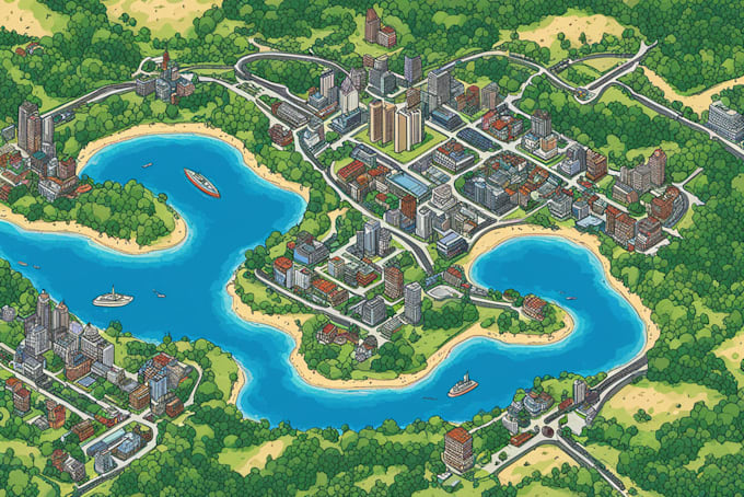 create an isometric or unique vector map