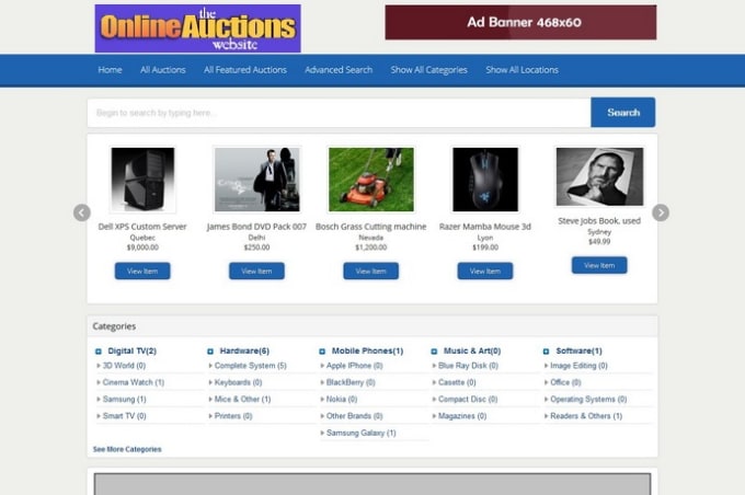 create a sitemile turnkey online auction website