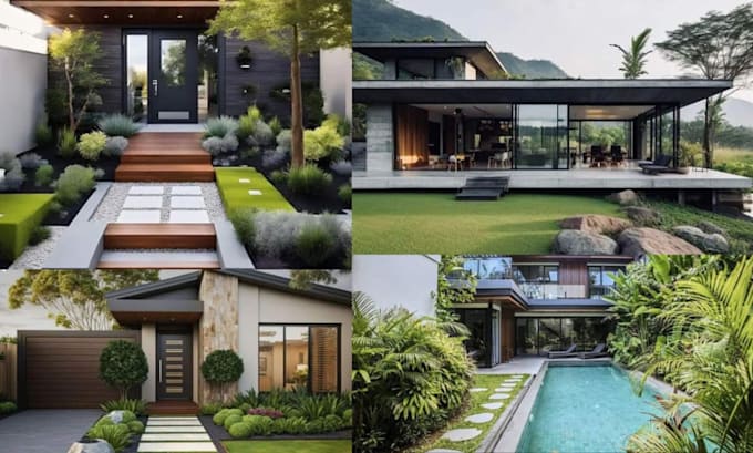 design landscape, backyard and front yard