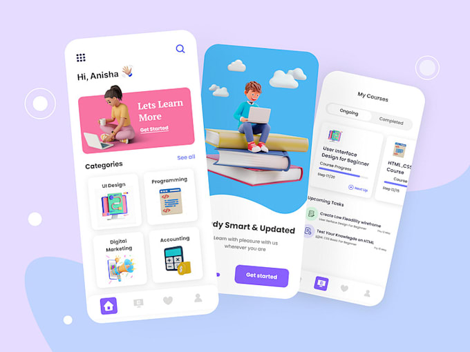 build elearning app, kids learning app, online course app, lms website