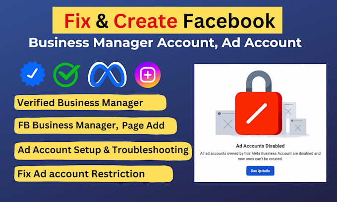 fix and form verified fb business manager and ad account