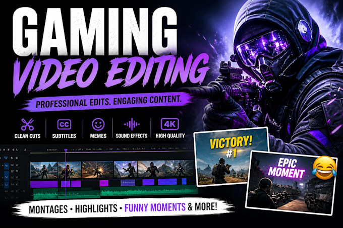 do gaming video editing and create epic montage with memes