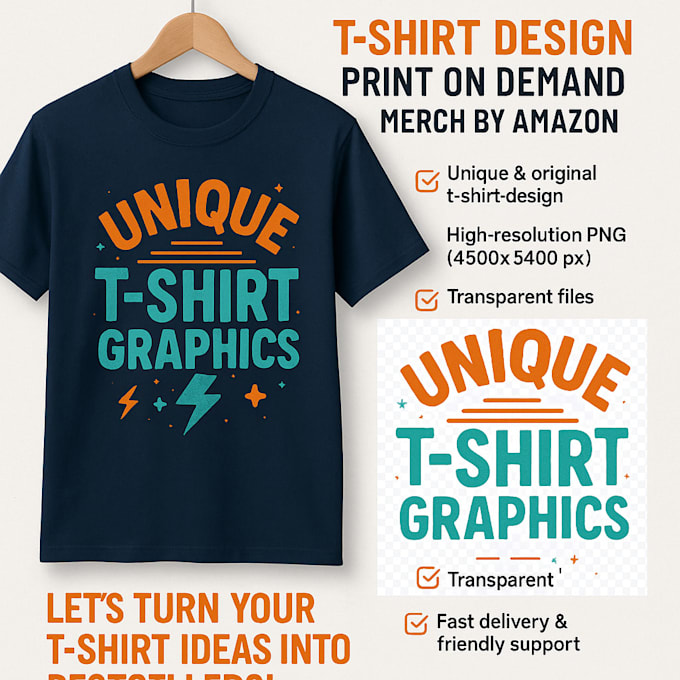 design unique  t shirt graphics for print on demand and merch
