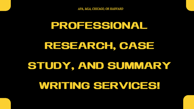 do research and summary, case study analysis