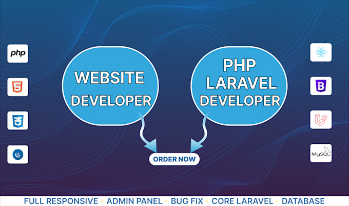 be your full stack web developer and  PHP , laravel  developer