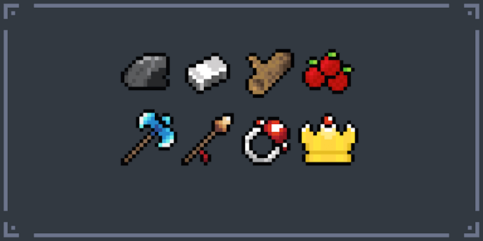 make you 16 by 16 pixel art icons or item textures