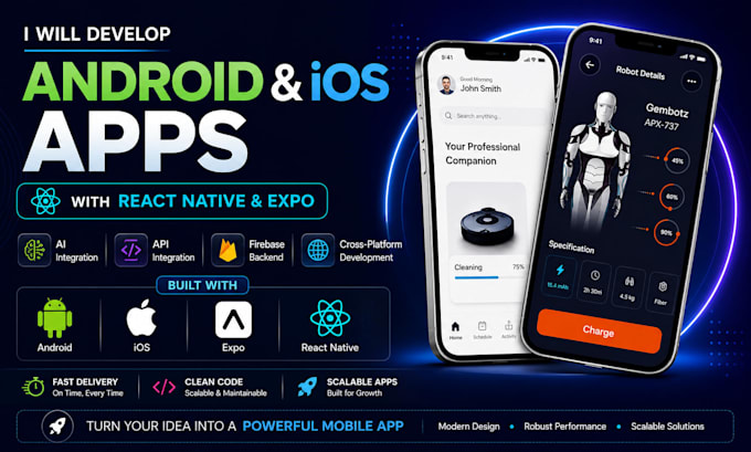 develop android and ios apps with react native and expo