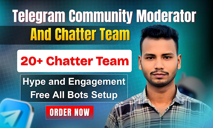 be telegram moderator or admin with 20 chatter in crypto project