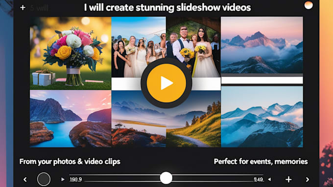 create a cinematic slideshow video for your pictures within 24hrs