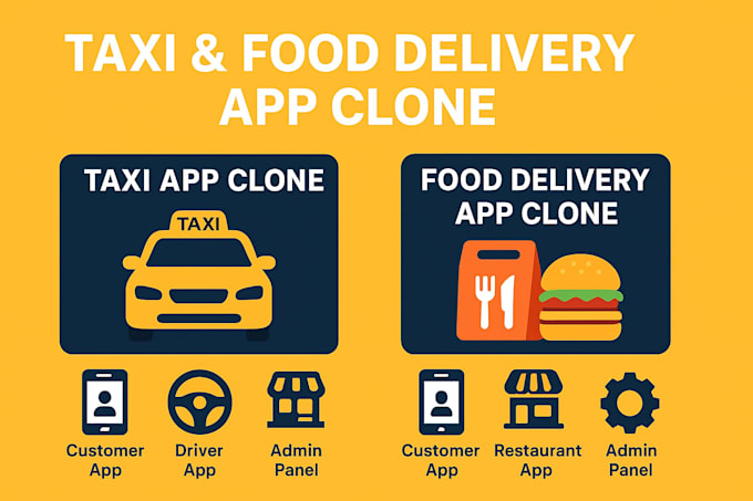 develop taxi booking app and food delivery app like uber, ola, doordash